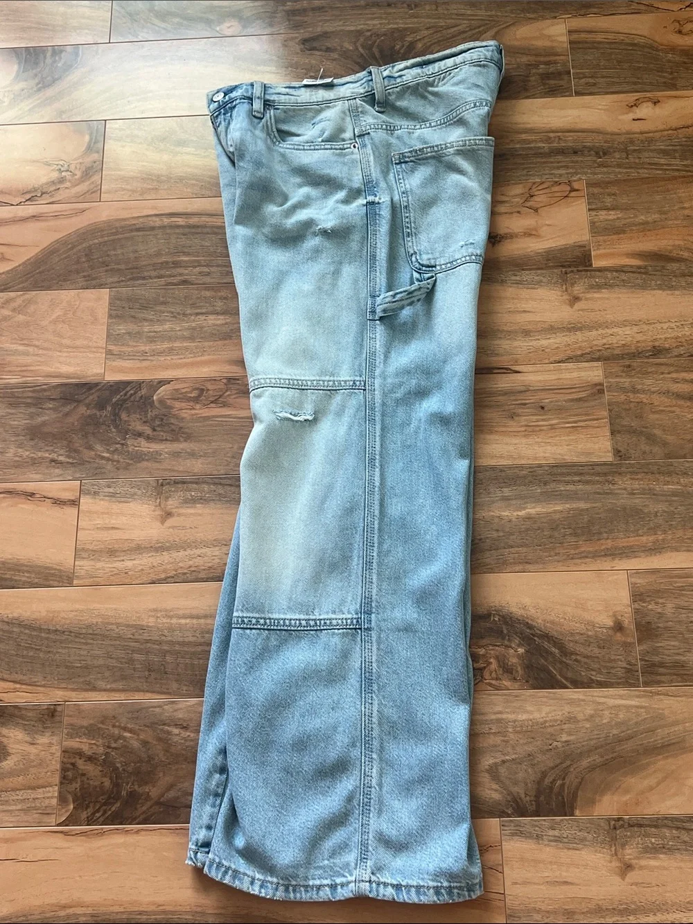 Low Rise Baggy Distressed Cargo Wide Leg Jeans NWT Size 4 Arizona Jean Co